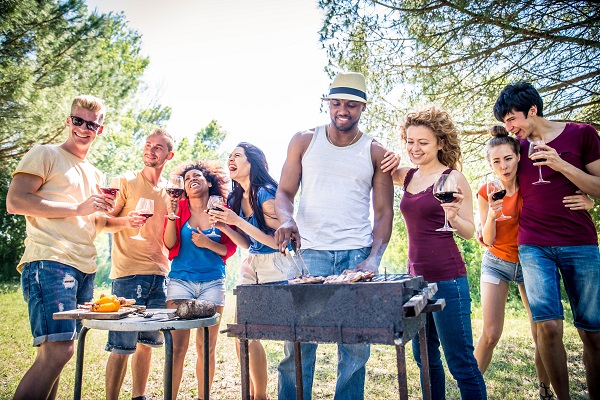 Friends around a barbecue