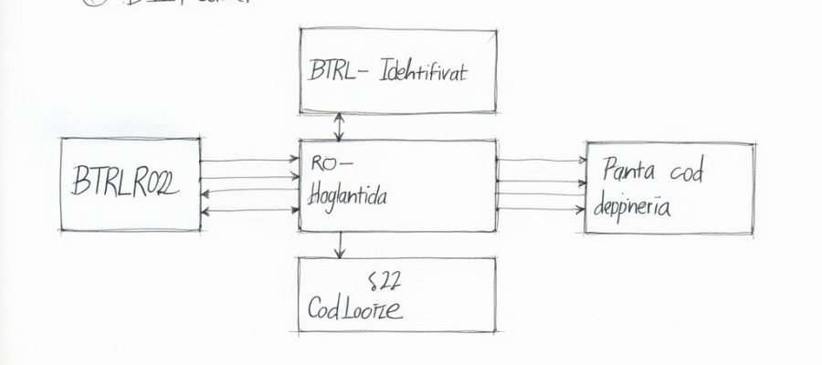 Un diagrama dibujado a mano que representa las interconexiones entre varios procesos o entidades, etiquetados con términos específicos.